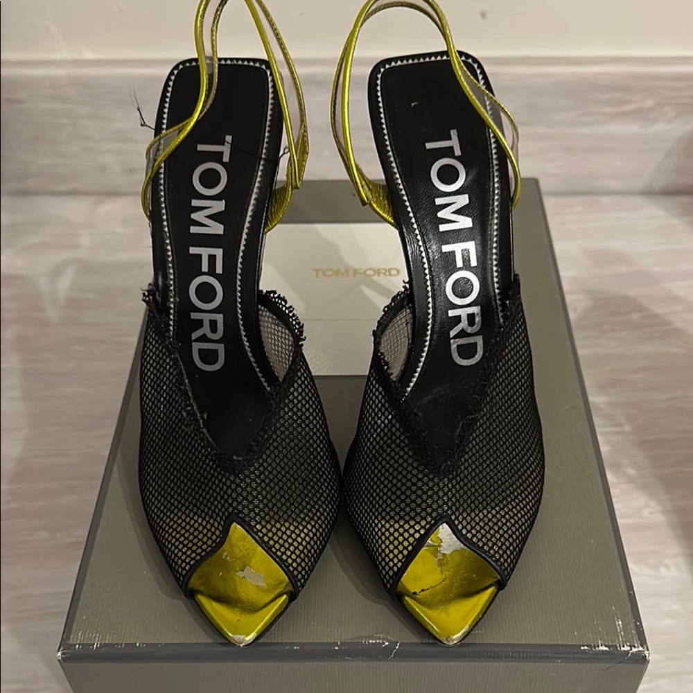 Tom Ford Black and Yellow Heels
